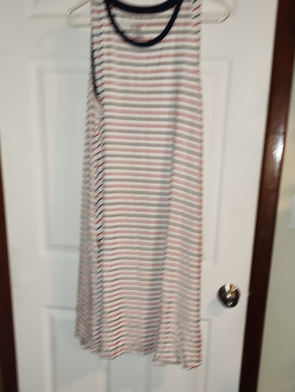 Time and Tru Striped Tank Dress in White, Navy and Red